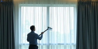 Commercial curtain steam cleaning service gumdale hotels offices