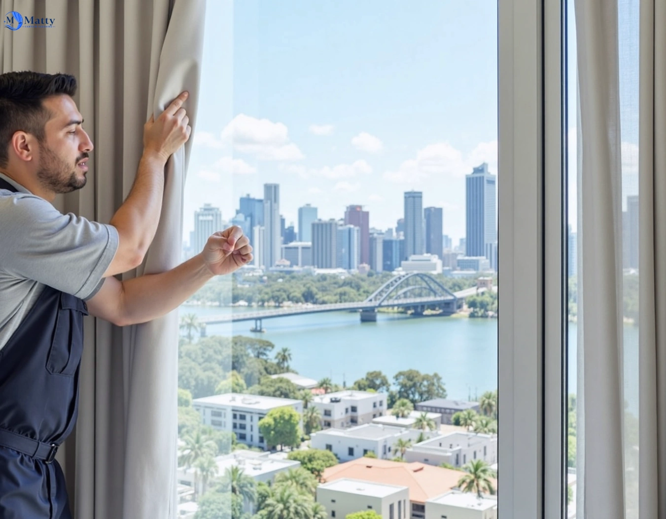 Professional curtain steam cleaning service gumdale QLD by Matty Curtain Cleaning